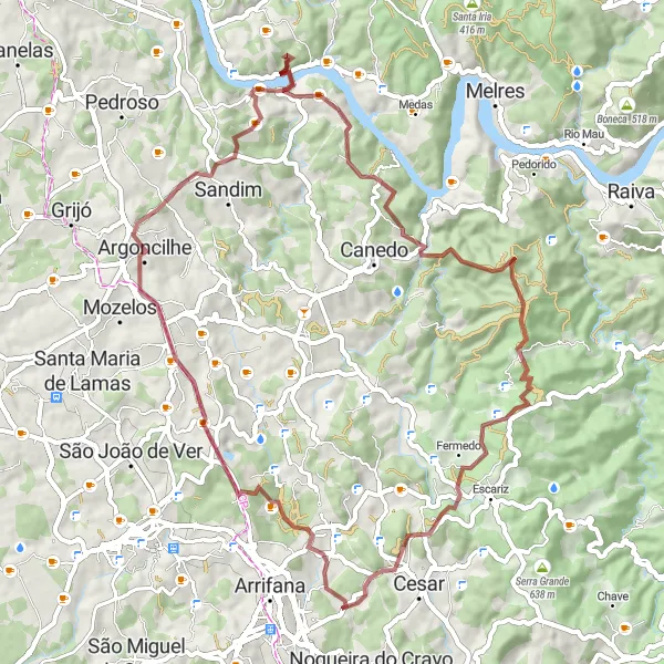 Miniatura do mapa de inspiração para ciclismo "Rota da Serra da Naia" em Norte, Portugal. Gerado pelo planejador de rotas de ciclismo Tarmacs.app