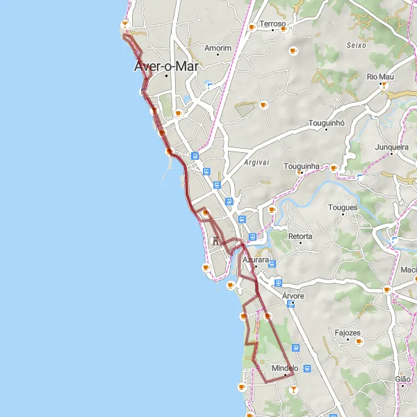 Miniatura do mapa de inspiração para ciclismo "Rota das Aldeias Gravel Curta" em Norte, Portugal. Gerado pelo planejador de rotas de ciclismo Tarmacs.app