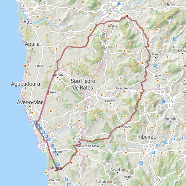 Miniatura do mapa de inspiração para ciclismo "Rota das Aldeias Gravel" em Norte, Portugal. Gerado pelo planejador de rotas de ciclismo Tarmacs.app