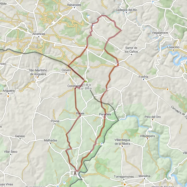 Miniatura do mapa de inspiração para ciclismo "Rota Cênica nos Arredores de Miranda" em Norte, Portugal. Gerado pelo planejador de rotas de ciclismo Tarmacs.app