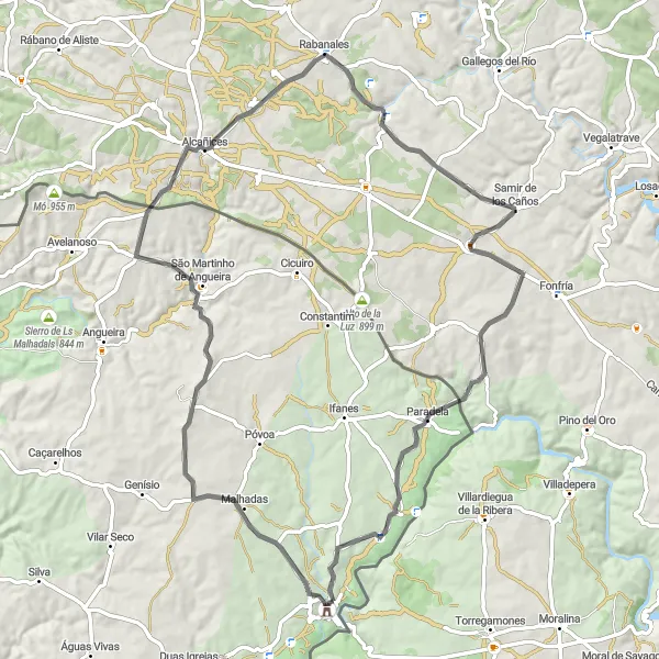 Miniatura do mapa de inspiração para ciclismo "Rota de Estrada até Alcañices" em Norte, Portugal. Gerado pelo planejador de rotas de ciclismo Tarmacs.app