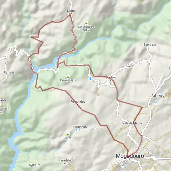 Miniatura do mapa de inspiração para ciclismo "Travessia de Remondes a Paixão" em Norte, Portugal. Gerado pelo planejador de rotas de ciclismo Tarmacs.app