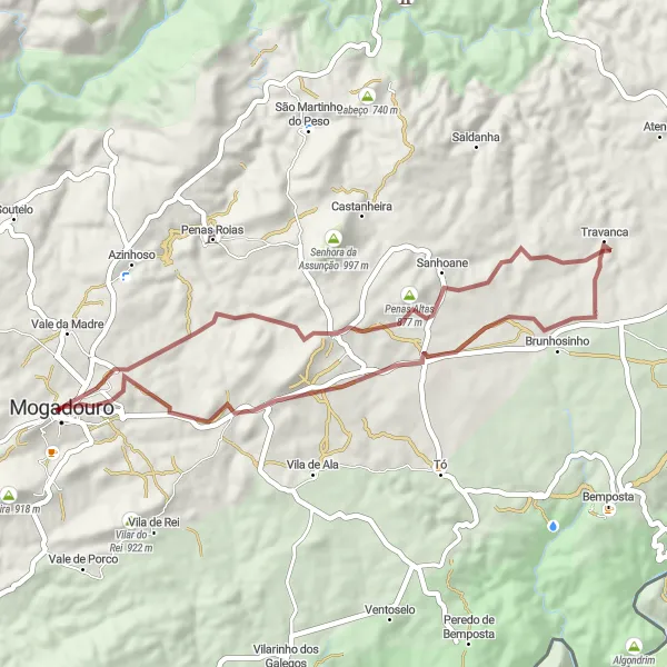 Miniatura do mapa de inspiração para ciclismo "Rota do Castelo de Mogadouro" em Norte, Portugal. Gerado pelo planejador de rotas de ciclismo Tarmacs.app