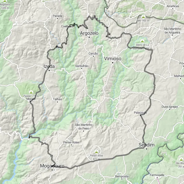 Miniatura do mapa de inspiração para ciclismo "Rota pelas aldeias de Trás-os-Montes" em Norte, Portugal. Gerado pelo planejador de rotas de ciclismo Tarmacs.app