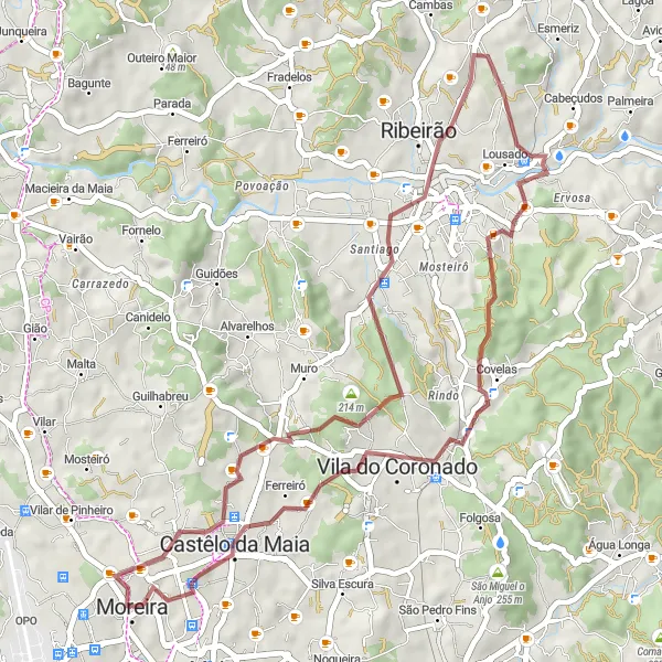 Map miniature of "Avioso-Santa Maria Loop" cycling inspiration in Norte, Portugal. Generated by Tarmacs.app cycling route planner