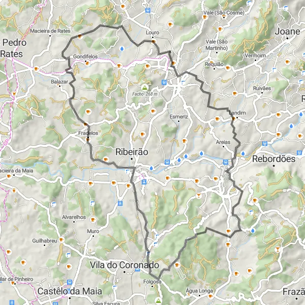Miniatura do mapa de inspiração para ciclismo "Rota das Aldeias e Rios do Norte" em Norte, Portugal. Gerado pelo planejador de rotas de ciclismo Tarmacs.app