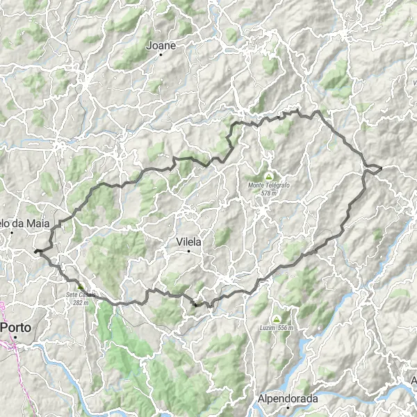 Miniatura do mapa de inspiração para ciclismo "Volta de Redundo São Pedro" em Norte, Portugal. Gerado pelo planejador de rotas de ciclismo Tarmacs.app