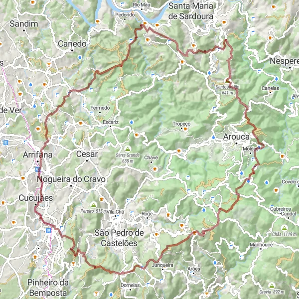 Miniatura do mapa de inspiração para ciclismo "Desafio da Natureza em São João da Madeira" em Norte, Portugal. Gerado pelo planejador de rotas de ciclismo Tarmacs.app