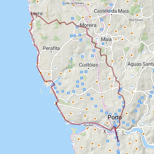 Miniatura do mapa de inspiração para ciclismo "Caminhos do Douro" em Norte, Portugal. Gerado pelo planejador de rotas de ciclismo Tarmacs.app