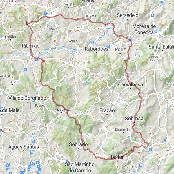Miniatura do mapa de inspiração para ciclismo "Caminho do Facho" em Norte, Portugal. Gerado pelo planejador de rotas de ciclismo Tarmacs.app