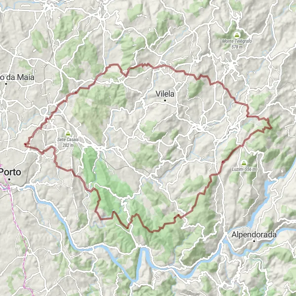 Miniatura do mapa de inspiração para ciclismo "Rota de Gravel Monte Mozinho e Castro de Monte Mozinho" em Norte, Portugal. Gerado pelo planejador de rotas de ciclismo Tarmacs.app