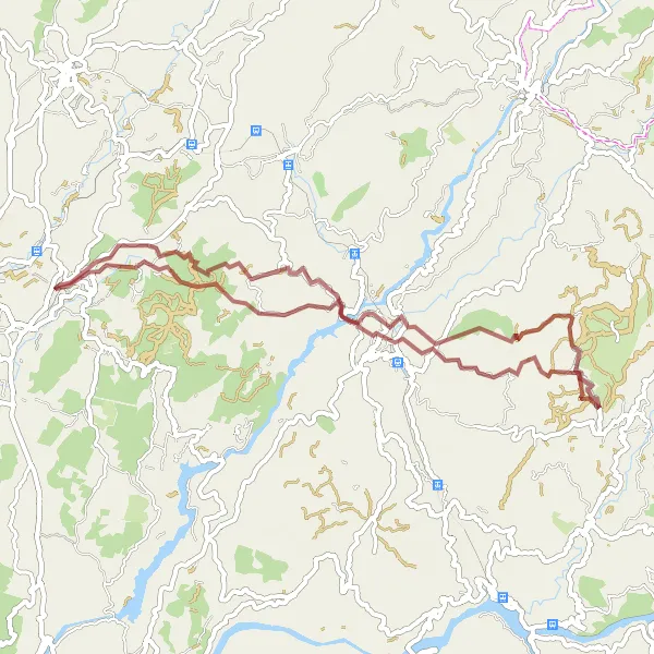 Miniatura do mapa de inspiração para ciclismo "Aventura Gravel pela Natureza de Penafiel" em Norte, Portugal. Gerado pelo planejador de rotas de ciclismo Tarmacs.app