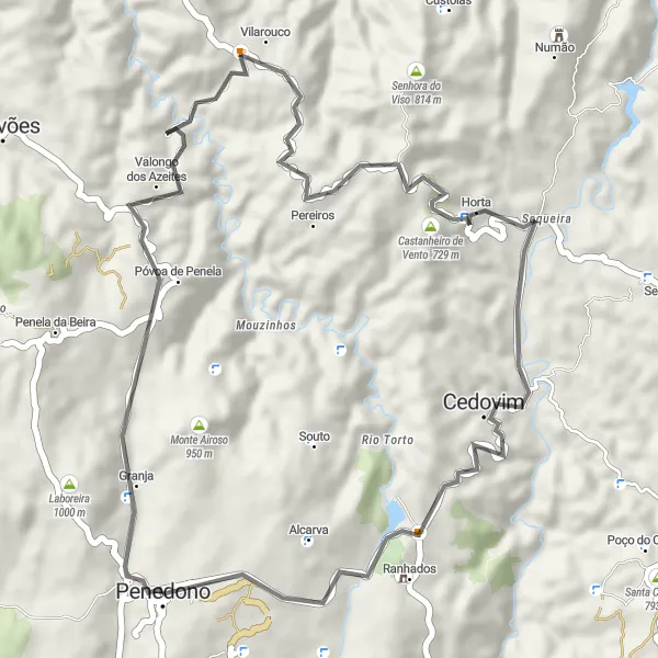 Map miniature of "Short Road Trip to Cedovim" cycling inspiration in Norte, Portugal. Generated by Tarmacs.app cycling route planner