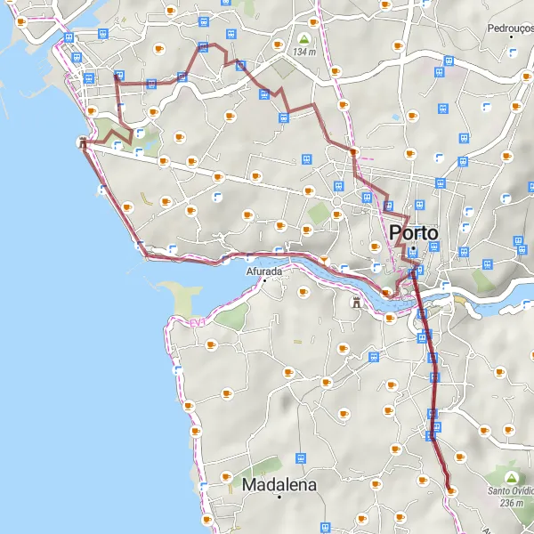 Miniatura do mapa de inspiração para ciclismo "Rota Gravel Douro Express" em Norte, Portugal. Gerado pelo planejador de rotas de ciclismo Tarmacs.app