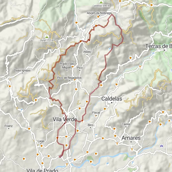 Miniatura do mapa de inspiração para ciclismo "Rota dos Cinco Vilares" em Norte, Portugal. Gerado pelo planejador de rotas de ciclismo Tarmacs.app