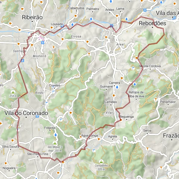 Miniatura do mapa de inspiração para ciclismo "Circuito das Colinas" em Norte, Portugal. Gerado pelo planejador de rotas de ciclismo Tarmacs.app