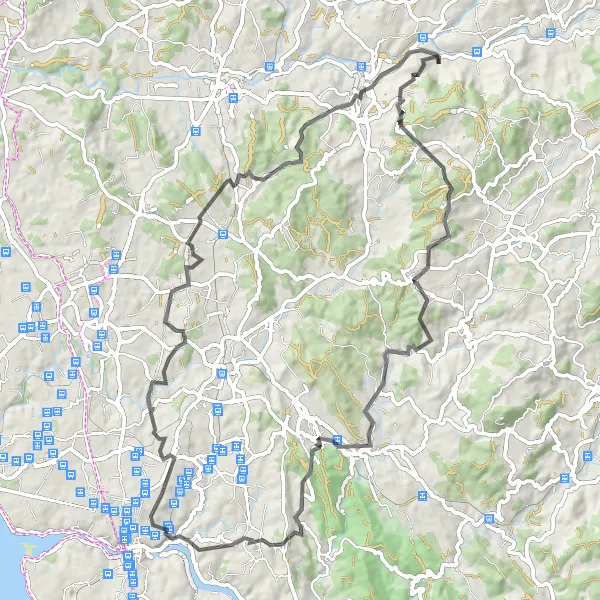Miniatura do mapa de inspiração para ciclismo "Caminho dos Moinhos" em Norte, Portugal. Gerado pelo planejador de rotas de ciclismo Tarmacs.app
