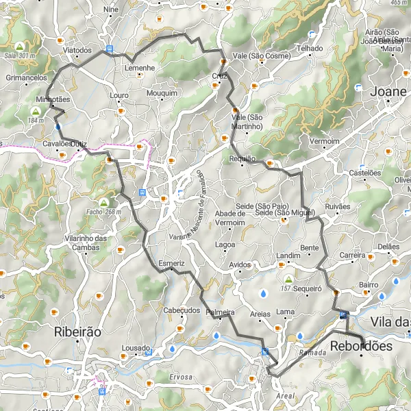 Miniatura do mapa de inspiração para ciclismo "Rota dos Montes" em Norte, Portugal. Gerado pelo planejador de rotas de ciclismo Tarmacs.app
