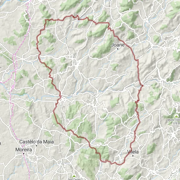 Miniatura do mapa de inspiração para ciclismo "Travessia das Montanhas de Trofa a Gondar" em Norte, Portugal. Gerado pelo planejador de rotas de ciclismo Tarmacs.app