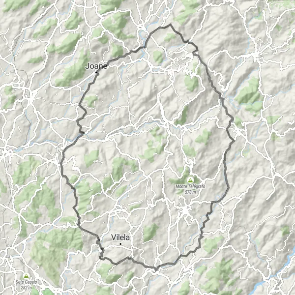 Miniatura do mapa de inspiração para ciclismo "Passeio Cênico por Santo Tirso" em Norte, Portugal. Gerado pelo planejador de rotas de ciclismo Tarmacs.app