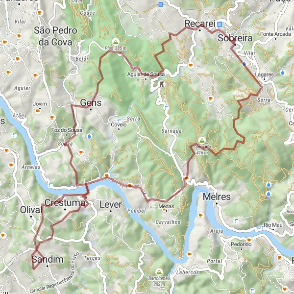 Miniatura do mapa de inspiração para ciclismo "Caminho da Natureza no Norte de Portugal" em Norte, Portugal. Gerado pelo planejador de rotas de ciclismo Tarmacs.app