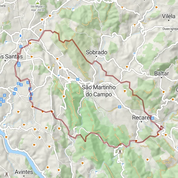 Miniatura do mapa de inspiração para ciclismo "Jornada Cultural por Aguiar de Sousa e Gandra" em Norte, Portugal. Gerado pelo planejador de rotas de ciclismo Tarmacs.app