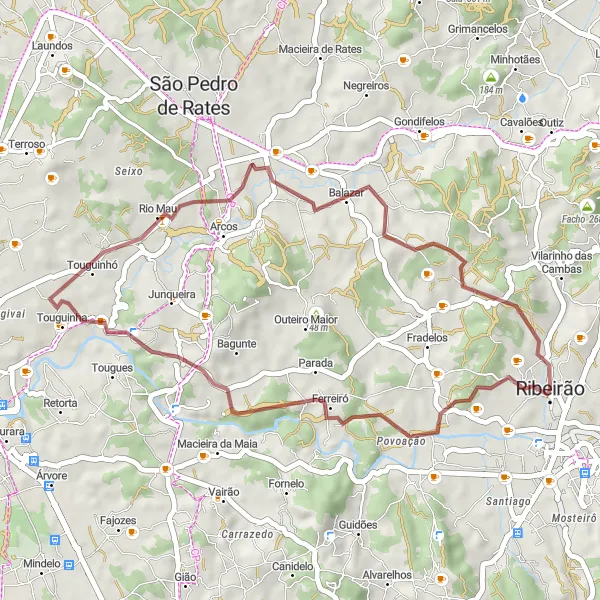 Miniatura do mapa de inspiração para ciclismo "Rota das Aldeias Históricas" em Norte, Portugal. Gerado pelo planejador de rotas de ciclismo Tarmacs.app