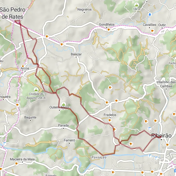 Miniatura do mapa de inspiração para ciclismo "Travessia Cultural da Costa Verde" em Norte, Portugal. Gerado pelo planejador de rotas de ciclismo Tarmacs.app