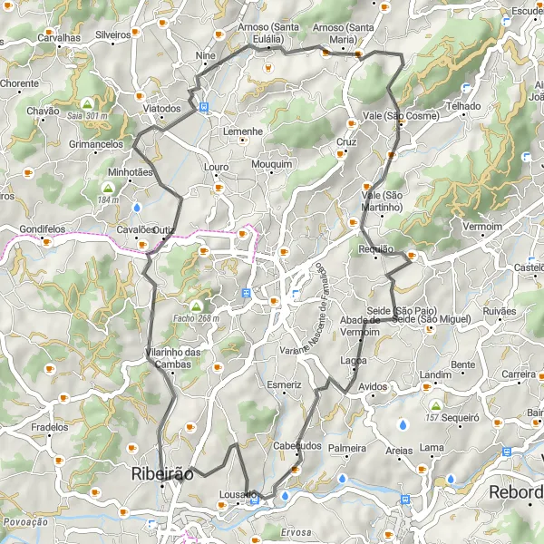 Miniatura do mapa de inspiração para ciclismo "Rota dos Miradouros e Aldeias" em Norte, Portugal. Gerado pelo planejador de rotas de ciclismo Tarmacs.app