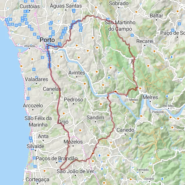 Miniatura do mapa de inspiração para ciclismo "Rumo a Vila Maior" em Norte, Portugal. Gerado pelo planejador de rotas de ciclismo Tarmacs.app