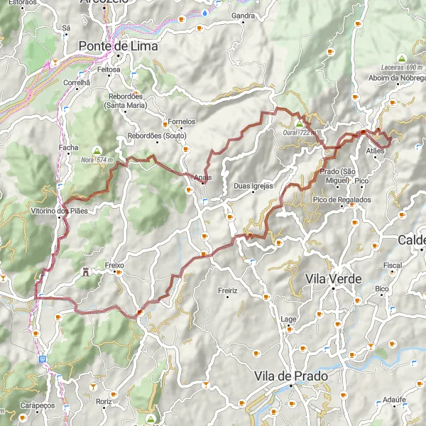 Miniatura do mapa de inspiração para ciclismo "Trilho do Vale Verde" em Norte, Portugal. Gerado pelo planejador de rotas de ciclismo Tarmacs.app