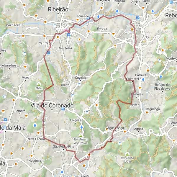 Miniatura do mapa de inspiração para ciclismo "Rota de Outeiro Alto" em Norte, Portugal. Gerado pelo planejador de rotas de ciclismo Tarmacs.app