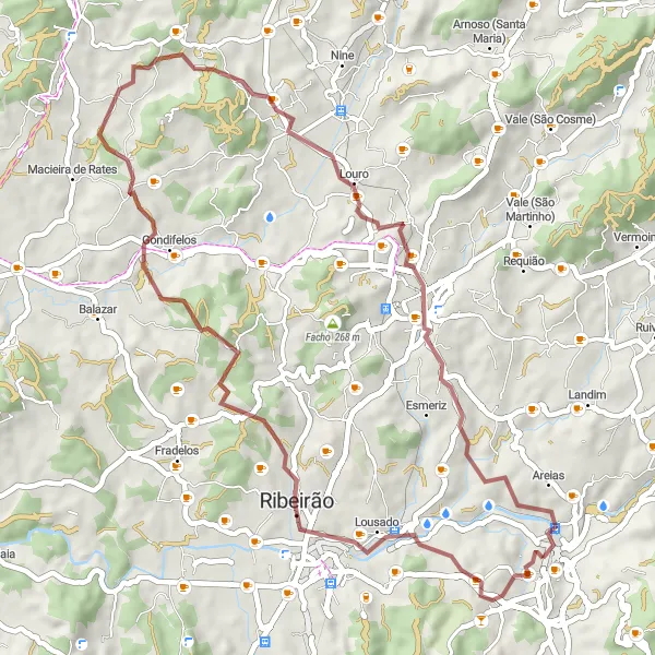 Miniatura do mapa de inspiração para ciclismo "Trilho de Pedras Negras" em Norte, Portugal. Gerado pelo planejador de rotas de ciclismo Tarmacs.app