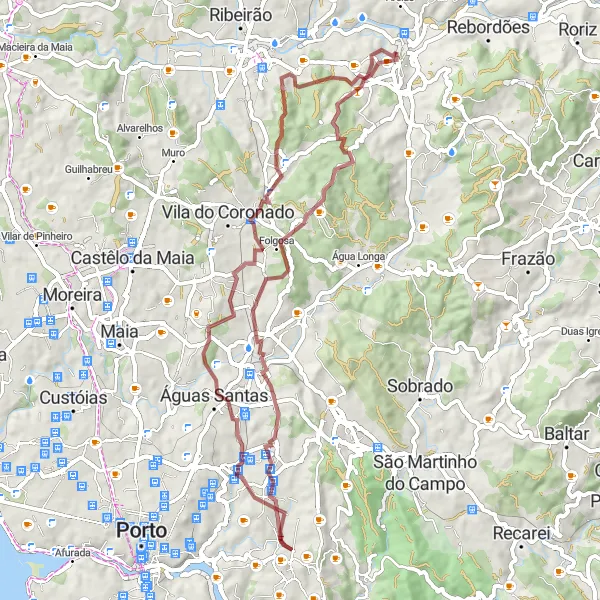 Miniatura do mapa de inspiração para ciclismo "Rota de Covelas" em Norte, Portugal. Gerado pelo planejador de rotas de ciclismo Tarmacs.app