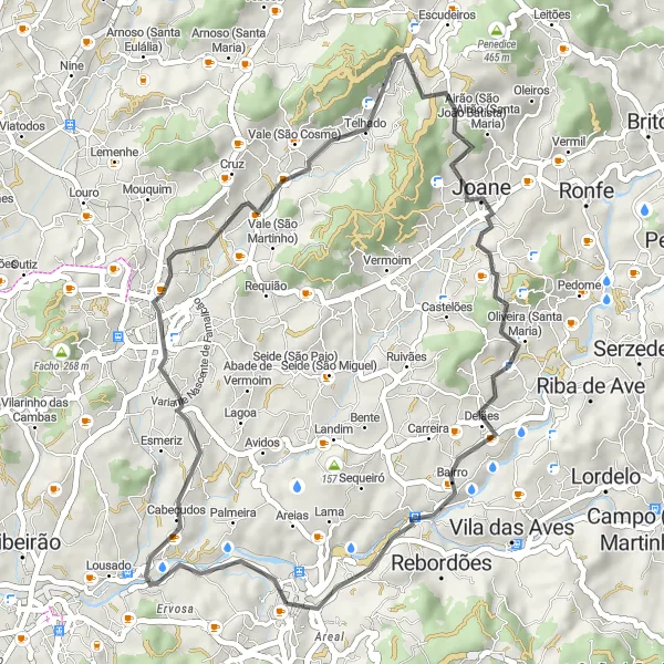Miniatura do mapa de inspiração para ciclismo "Rota do Marco Geodésico" em Norte, Portugal. Gerado pelo planejador de rotas de ciclismo Tarmacs.app