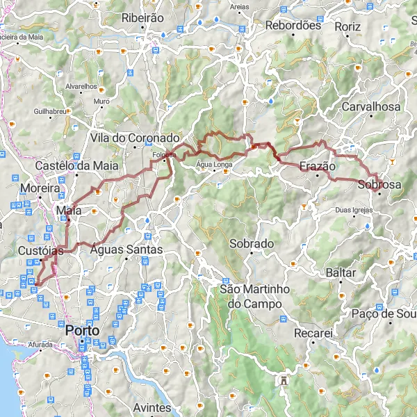 Miniatura do mapa de inspiração para ciclismo "Volta por Modelos e Maia" em Norte, Portugal. Gerado pelo planejador de rotas de ciclismo Tarmacs.app