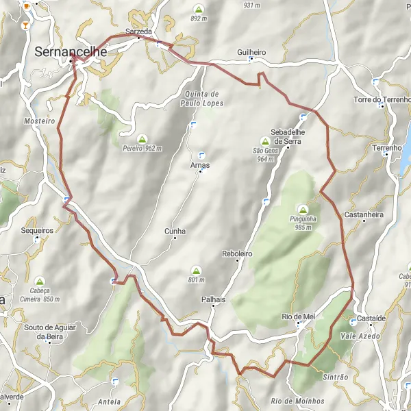Miniatura do mapa de inspiração para ciclismo "Rota da Castanheira" em Norte, Portugal. Gerado pelo planejador de rotas de ciclismo Tarmacs.app