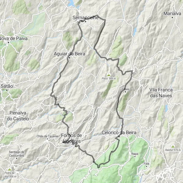 Miniatura do mapa de inspiração para ciclismo "Rota do Rio e Montanha" em Norte, Portugal. Gerado pelo planejador de rotas de ciclismo Tarmacs.app