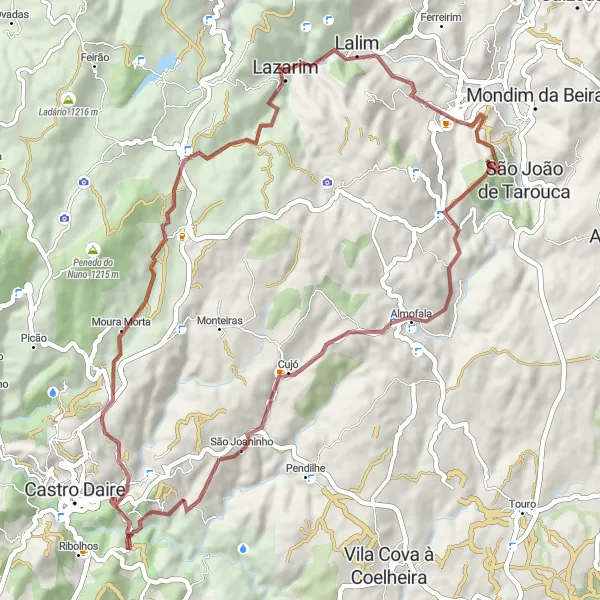 Miniatura do mapa de inspiração para ciclismo "Rota Aventureira de Gravel Cycling Perto de Tarouca" em Norte, Portugal. Gerado pelo planejador de rotas de ciclismo Tarmacs.app