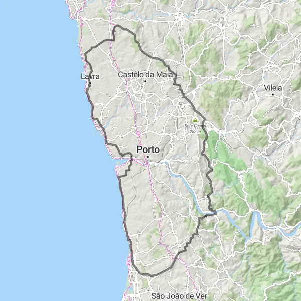 Miniatura do mapa de inspiração para ciclismo "Rota dos Miradouros e Monumentos Históricos" em Norte, Portugal. Gerado pelo planejador de rotas de ciclismo Tarmacs.app
