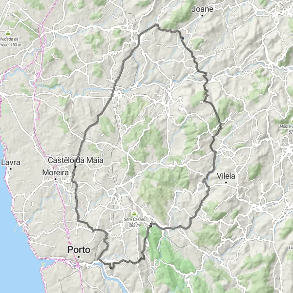 Miniatura do mapa de inspiração para ciclismo "Caminho dos Miradouros" em Norte, Portugal. Gerado pelo planejador de rotas de ciclismo Tarmacs.app