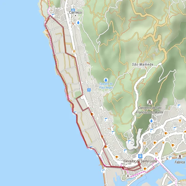 Miniatura do mapa de inspiração para ciclismo "Rota Montanhosa de Areosa" em Norte, Portugal. Gerado pelo planejador de rotas de ciclismo Tarmacs.app