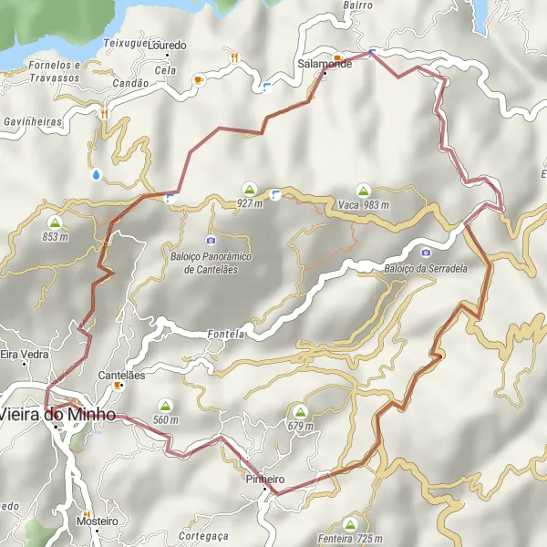 Miniatura do mapa de inspiração para ciclismo "Rota da Fenteira" em Norte, Portugal. Gerado pelo planejador de rotas de ciclismo Tarmacs.app
