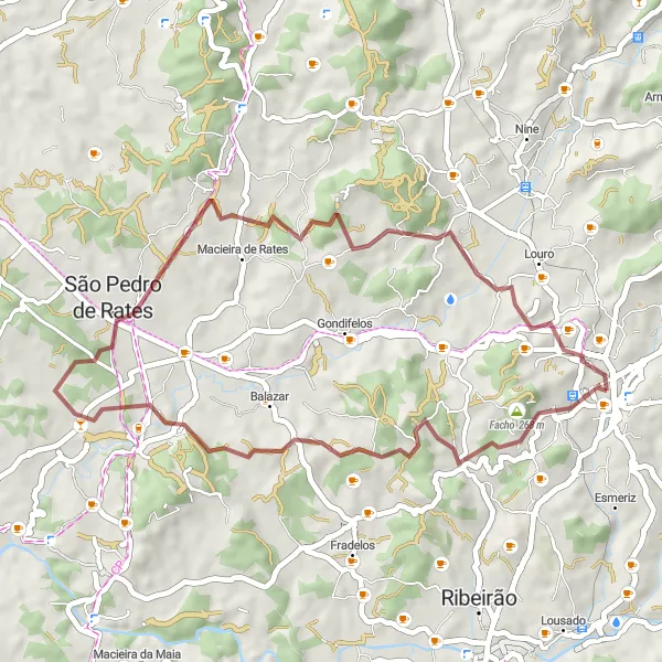Miniatura do mapa de inspiração para ciclismo "Rota Gravel Rio Mau-Brufe" em Norte, Portugal. Gerado pelo planejador de rotas de ciclismo Tarmacs.app