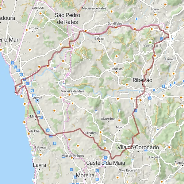 Miniatura do mapa de inspiração para ciclismo "Rota Gravel Avioso (Santa Maria)-Outiz" em Norte, Portugal. Gerado pelo planejador de rotas de ciclismo Tarmacs.app