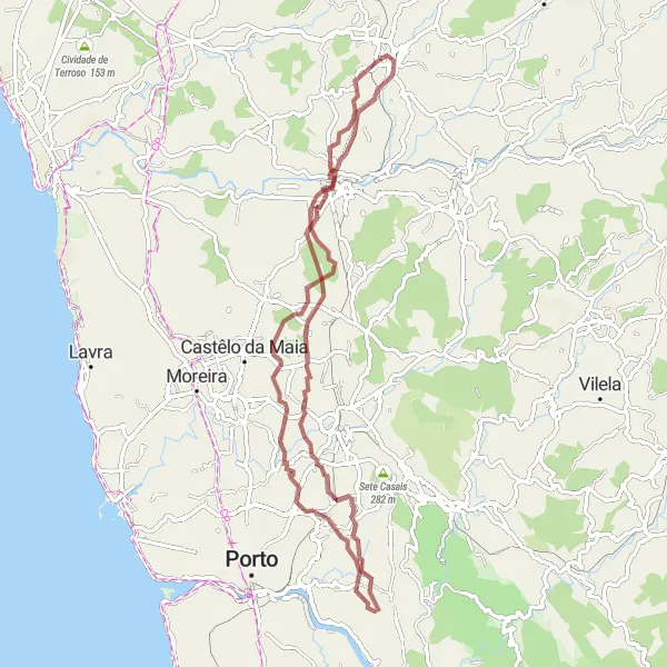 Miniatura do mapa de inspiração para ciclismo "Rota Gravel Facho-Vila Nova de Famalicão" em Norte, Portugal. Gerado pelo planejador de rotas de ciclismo Tarmacs.app