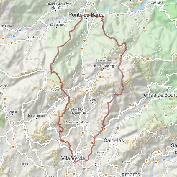 Miniatura do mapa de inspiração para ciclismo "Caminho da Ribeira de Neiva" em Norte, Portugal. Gerado pelo planejador de rotas de ciclismo Tarmacs.app