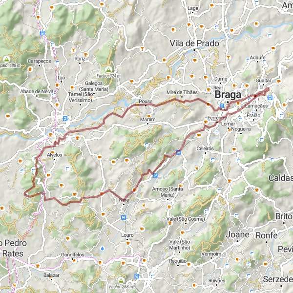 Miniatura do mapa de inspiração para ciclismo "Rota de Ciclismo de Vilar de Figos" em Norte, Portugal. Gerado pelo planejador de rotas de ciclismo Tarmacs.app