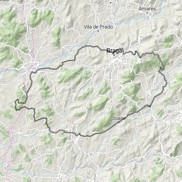 Miniatura do mapa de inspiração para ciclismo "Desafio Montanhoso de Vilar de Figos" em Norte, Portugal. Gerado pelo planejador de rotas de ciclismo Tarmacs.app