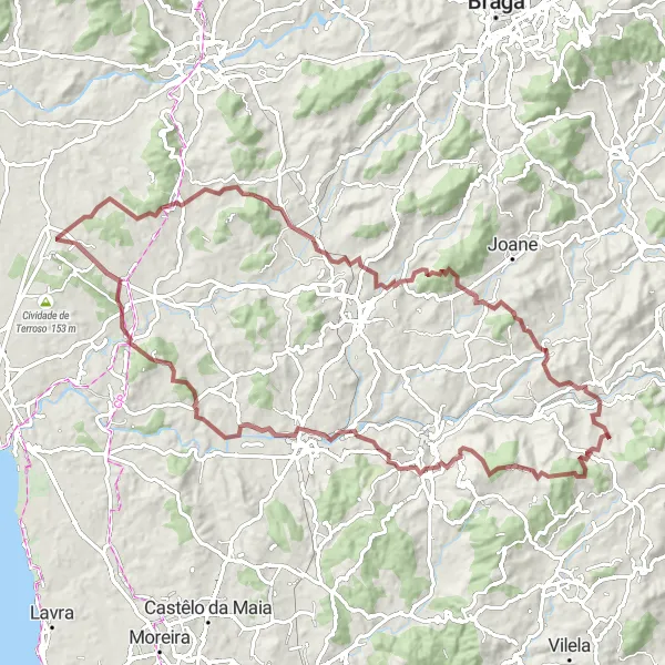 Miniatura do mapa de inspiração para ciclismo "Travessia Aventura pela Montanha" em Norte, Portugal. Gerado pelo planejador de rotas de ciclismo Tarmacs.app